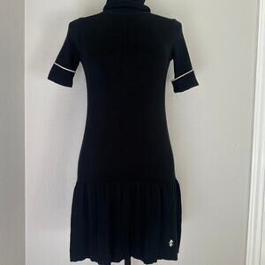 Juicy Couture Black Sweater Dress Gold Trim/Logo, Y2K,‎ Preppy, Academia, Small